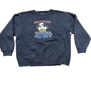 Vintage 90s Big Dogs Crewneck Sweatshirt Men's Size XXL Navy Blue Embroidered
